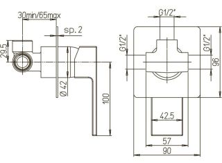 Встраиваемый смеситель для душа Paini Grazia 21CR690 хром